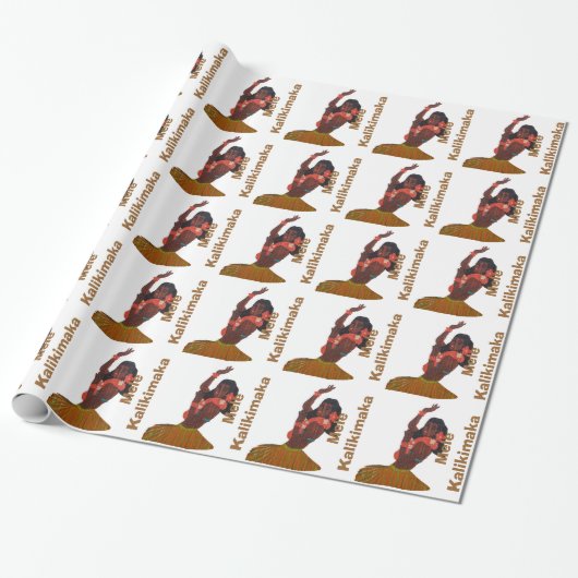 Mele Kalikimaka Hawaiian Gift Wrap Cadeaupapier (Uitgerold)