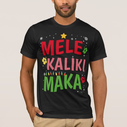 Mele Kalikimaka Hawaiian Hawaii - kerstcitaat T-shirt (Voorkant)