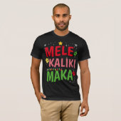 Mele Kalikimaka Hawaiian Hawaii - kerstcitaat T-shirt (Voorkant volledig)