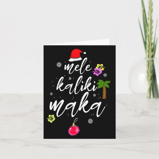 Mele Kalikimaka Hawaiian Hawaii Xmas Pajama Palm T Kaart (Voorkant)