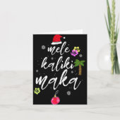 Mele Kalikimaka Hawaiian Hawaii Xmas Pajama Palm T Kaart (Voorkant)