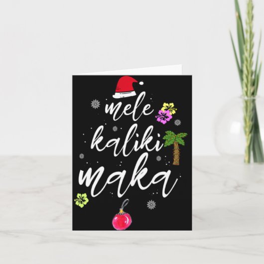 Mele Kalikimaka Hawaiian Hawaii Xmas Pajama Palm T Kaart (Voorkant)