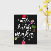 Mele Kalikimaka Hawaiian Hawaii Xmas Pajama Palm T Kaart (Gele Bloem)