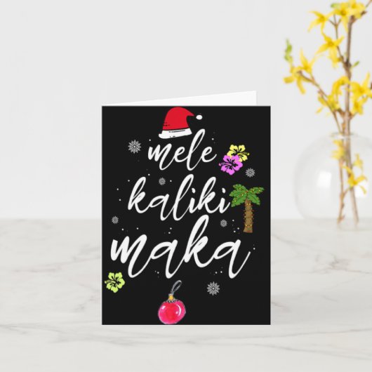 Mele Kalikimaka Hawaiian Hawaii Xmas Pajama Palm T Kaart (Gele Bloem)