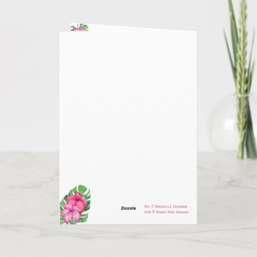 Mele Kalikimaka Hawaiian Hibiscus Feestdagen Kaart (Achterkant)