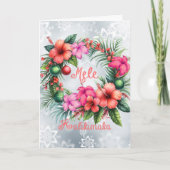 Mele Kalikimaka Hawaiian Hibiscus Feestdagen Kaart (Voorkant)