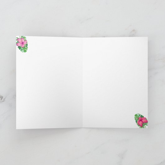 Mele Kalikimaka Hawaiian Hibiscus Feestdagen Kaart (Binnen)