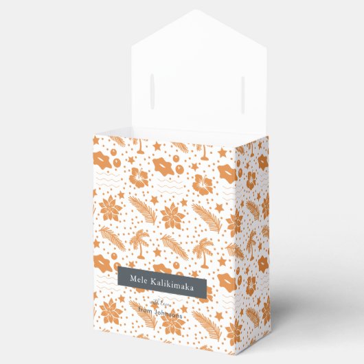 Mele Kalikimaka Hawaiian Holiday Floral Favor Box Bedankdoosjes (Geopend)