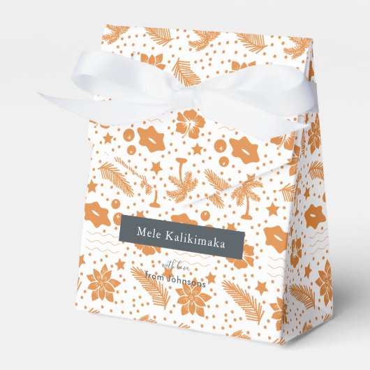 Mele Kalikimaka Hawaiian Holiday Floral Favor Box Bedankdoosjes (Voorkant Zijde)