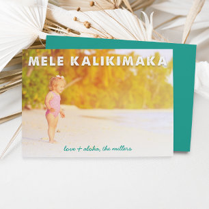 Mele Kalikimaka   Hawaiian Holiday-fotokaart Feestdagenkaart