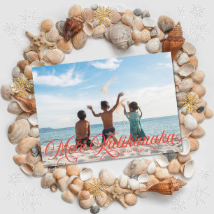 Mele Kalikimaka Hawaiian Holiday Fotokaart Feestdagenkaart