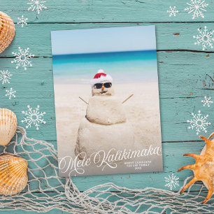 Mele Kalikimaka Hawaiian Holiday Fotokaart Feestdagenkaart
