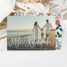 Mele Kalikimaka | Hawaiian Holiday-fotokaart