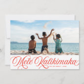 Mele Kalikimaka Hawaiian Holiday Red Photo Card Feestdagenkaart (Voorkant)