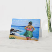 Mele Kalikimaka Hawaiian Hula Girl Holiday Card Kaart (Voorkant)