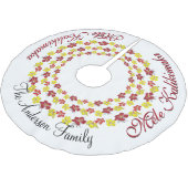 Mele Kalikimaka Hawaiian JOUW NAAM Tree Skirt Kerstboom Rok (Gekanteld)