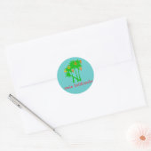 Mele Kalikimaka Hawaiian Kerstapparel Ronde Sticker (Envelop)