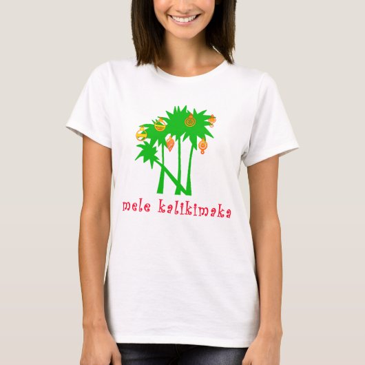 Mele Kalikimaka Hawaiian Kerstapparel T-shirt (Voorkant)