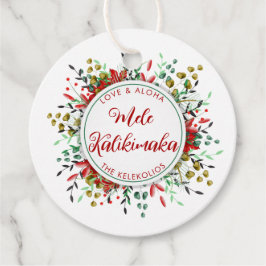Mele Kalikimaka Hawaiian kerstcadeautags Bedankjes Labels