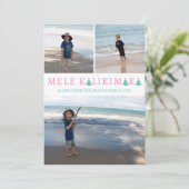 Mele Kalikimaka Hawaiian Kerstfoto Collage Feestdagenkaart (Staand voorkant)