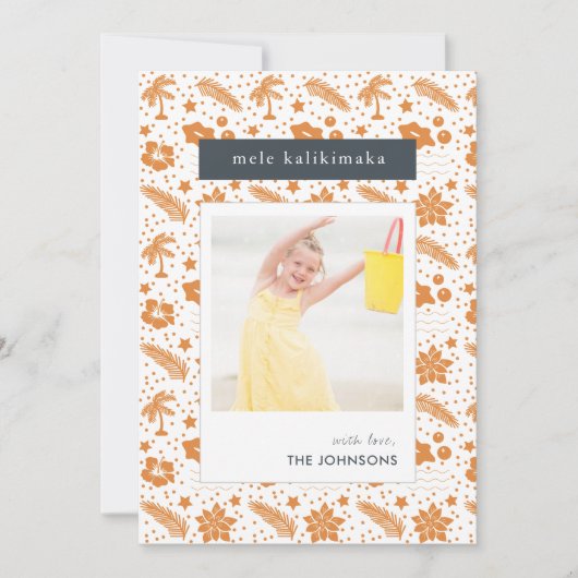 Mele Kalikimaka Hawaiian-kerstfotokaart Feestdagenkaart (Voorkant)