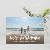 Mele Kalikimaka Hawaiian-kerstfotokaart Kaart (Staand voorkant)