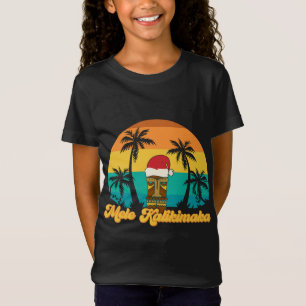 Mele Kalikimaka Hawaiian Kerstiki Santa Hat T-shirt
