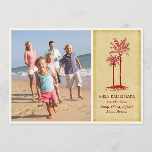 Mele Kalikimaka Hawaiian kerstkaarten Feestdagenkaart (Voorkant)
