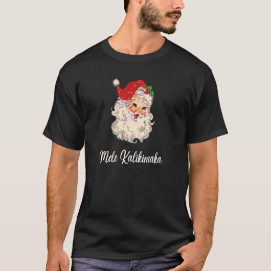 Mele Kalikimaka Hawaiian Kerstlights San T-shirt (Voorkant)