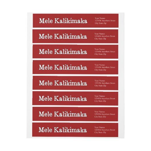 Mele Kalikimaka Hawaiian Kerstmis Adres (Vel)