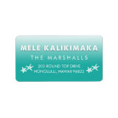 Mele Kalikimaka Hawaiian Kerstmis Adres Etiket (Voorkant)