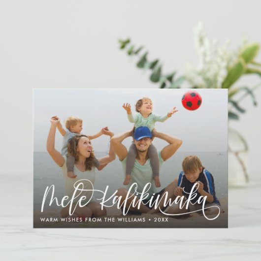 Mele Kalikimaka Hawaiian Kerstmis Feestdagenkaart (Staand voorkant)