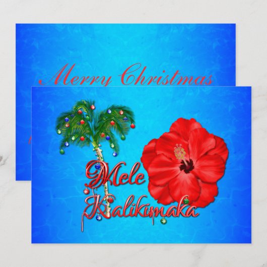 Mele Kalikimaka Hawaiian Kerstmis Feestdagenkaart (Voorkant / Achterkant)
