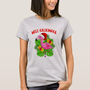Mele Kalikimaka Hawaiian Kerstmis Flamingo T-shirt