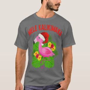 Mele Kalikimaka Hawaiian Kerstmis Flamingo Tropic T-shirt