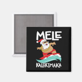 Mele Kalikimaka Hawaiian Kerstmis Hawaii Surfing Magneet (Voorkant / Achterkant)