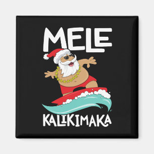 Mele Kalikimaka Hawaiian Kerstmis Hawaii Surfing Magneet