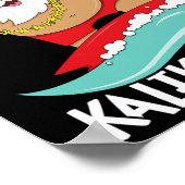 Mele Kalikimaka Hawaiian Kerstmis Hawaii Surfing Poster (Hoek)