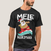 Mele Kalikimaka Hawaiian Kerstmis Hawaii Surfing T-shirt (Voorkant)
