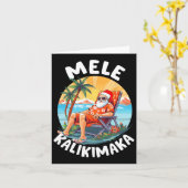 Mele Kalikimaka Hawaiian Kerstmis in Hawaii Sunba Kaart (Gele Bloem)