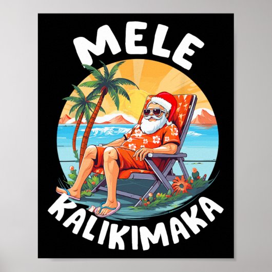 Mele Kalikimaka Hawaiian Kerstmis in Hawaii Sunba Poster (Voorkant)