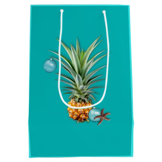Mele Kalikimaka Hawaiian Kerstmis Medium Cadeauzakje (Achterkant)