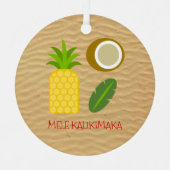 Mele Kalikimaka Hawaiian Kerstmis Metalen Ornament (Voorkant)