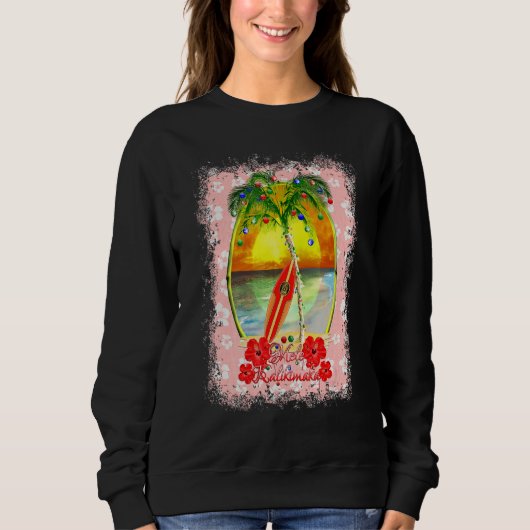 Mele Kalikimaka Hawaiian Kerstmis Surf Surfing Trui (Voorkant)