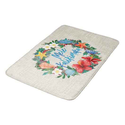 Mele Kalikimaka Hawaiian Kerstmis Wreath Badmat (Gekanteld)