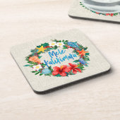 Mele Kalikimaka Hawaiian Kerstmis Wreath Bier Onderzetter (Linkerzijde)