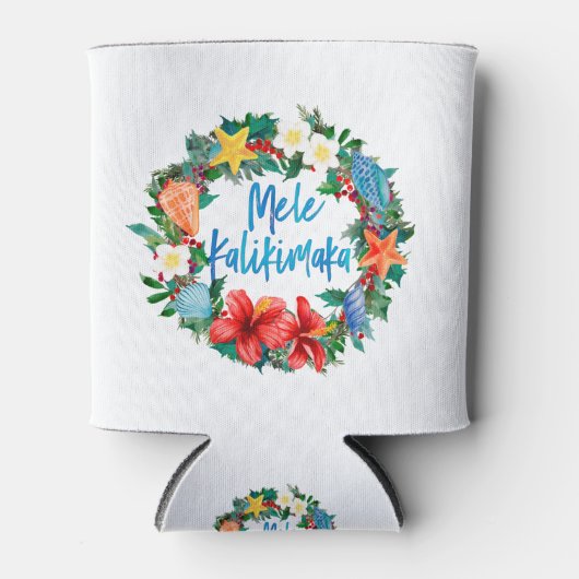 Mele Kalikimaka Hawaiian Kerstmis Wreath Blikjeskoeler (Voorkant)