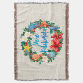 Mele Kalikimaka Hawaiian Kerstmis Wreath Deken (Voorkant Verticaal)