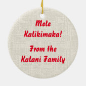 Mele Kalikimaka Hawaiian Kerstmis Wreath Keramisch Ornament (Achterkant)
