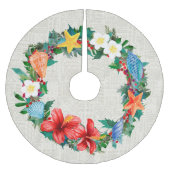 Mele Kalikimaka Hawaiian Kerstmis Wreath Kerstboom Rok (Voorkant)